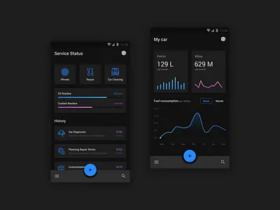 Android app for service station android android app app cars concept dashboard design flat gif illustration motion motion design people profile service station ui ux video visual design