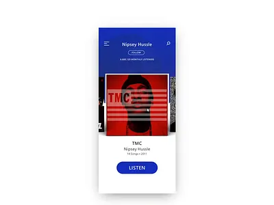 Music Player UI Interaction Part 1 animation audio player blue interaction invisionapp invisionstudio motion music app nipsey hussle uidesign vinyl