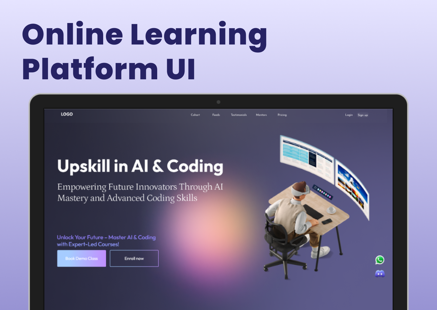 Online Learning Platform UI ai coaching website learning website simple website design ui website design