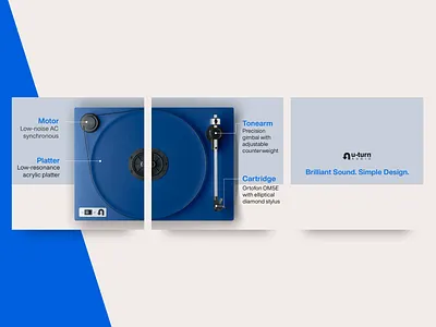 Facebook Carousel Ad - U-Turn Audio ads advertising branding carousel ad colors design facebook ads facebook carousel ad music product branding social ads turntable typography u turn audio