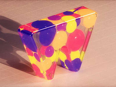 W 36 days of type 3d alphabet c4d cinema 4d gif letter octane