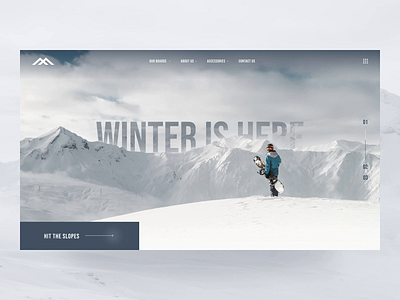 Snowboarding UI Animation animation clean web design interaction interaction design mountains parallax product page snowboarding ui design ux design web design