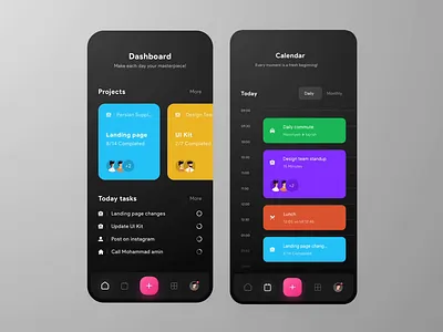 Todo Mobile App Animation animation app black blue clean colors concept design flat interaction design ios minimal mobile mobile app mobile design mobile ui motion design todo app ui yellow