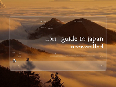 Daily UI 003 – Travel guide landing page animation clean ui daily ui daily ui 003 dailyui figma interaction landing page minimal minimalism motion principle simple travel travel blog ui web design webflow