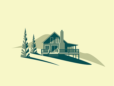 Cabin on the hill design illustration vector
