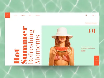 Refreshing Moments animation concept design exploration header interaction interface minimal motion principle typography ui ux web webdesign website