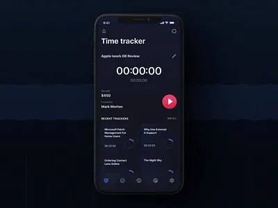 Timetracker iOS UI Kit after effects animation design motion motion design ui ui8 ux