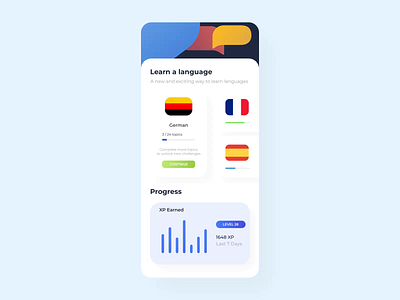 Learning a language after effects animation app design language learn mobile mobile app ui ui design uidesign ux