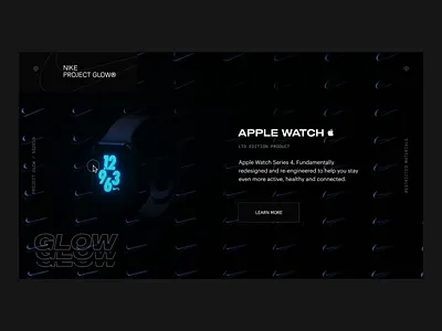 NIKE GLOW® APPLE WATCH CONCEPT after effects animation animator cinema4d clean interaction interaction design interface nike octane ui ui designer ux watch web web design webgl website