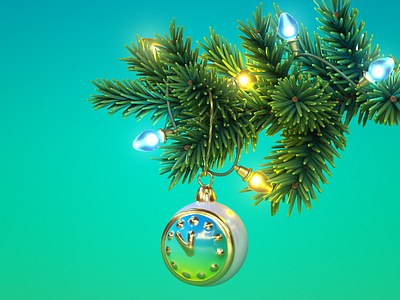 Christmas tree 3d christmas design illustration