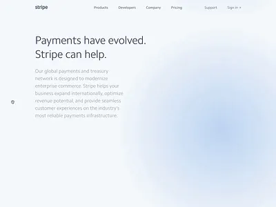 Stripe Enterprise enterprise global globe landing page shaders stripe webgl