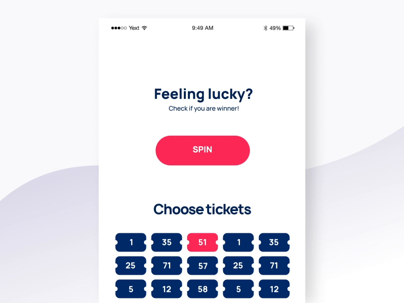 Example of Lottery draw animation