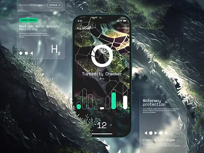 AquaGo Mobile App Concept application concept emissions health impacts industrial inspiration interface ios lake mobile app monitoring ocean quality river statistics ui ux water water quality
