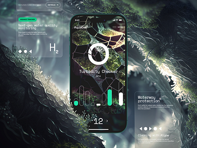 AquaGo Mobile App Concept application concept emissions health impacts industrial inspiration interface ios lake mobile app monitoring ocean quality river statistics ui ux water water quality