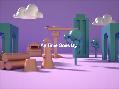 As Time Goes By. animated branding cinema4d cinema4dr20 city design gradient happy ibiza identity logo logomark minimal motion motiondesign octane r20 summer type typography