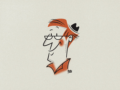 A guy... a guy illustration mid century modern retro