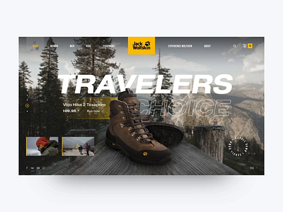 Jack Wolfskin | Redesign Concept animation clothes concept e commerce eg design jack wolfksin landing motion redesign shoes shopping ui uiux web webdesign