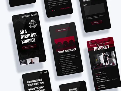 Mobile-First Web black duotone fitness mobile mobile first muscle red texture training web web design white workouts