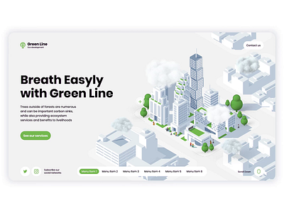 Green Line horizontal landing animation design graphic design illustration iso site ui ux website