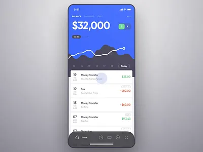 Mobile Banking - Dashboard (Animated) android animated app bank dashboard design finance ios mobile ui ux video