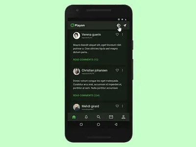 Dark Theme UI Design Concept - Prototype animation app concept dark design experiment figma freebie fun illustration interaction mobile prototype social app theme ui ui kits ux video web