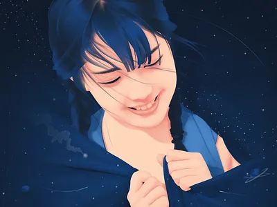 Universe Girl illustration light noise process star universe woman
