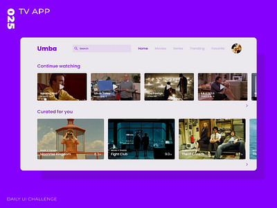 Daily UI Challenge - 025 - TV App adobe xd dailyui tv app uidesign uxdesign