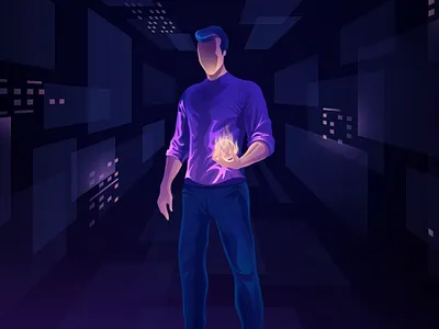 ProfiIe avatar ( Future of gaming ) 3d animation branding design gradient illustration landing minimal ui vector webdesign