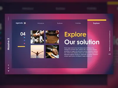 Gradient Agenda Layout Design agenda animation business database design designball explore gradient gradient design introduce massive x opportunities photo layout portfolio powerpoint template pptx presentation presentation template slide slideshow