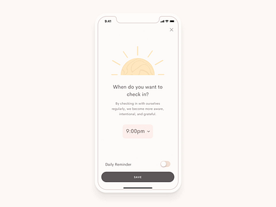 Jour - Check in clean journal journaling lottie sun sunset