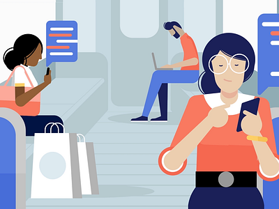 Texting 2d animated explainer animation app business character commercial design digital icon illustration mobile motion graphics tech explainer technology ui ux vector video