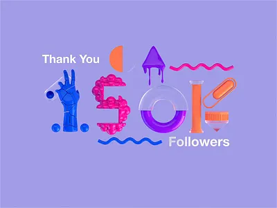 YIKES! animated branding cinema4d cinema4dr20 followers freelance gradient identity instagram london minimal motion motiondesign octane r20 studio thankyou type typography uk