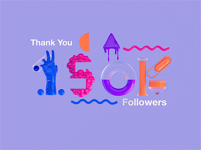 YIKES! animated branding cinema4d cinema4dr20 followers freelance gradient identity instagram london minimal motion motiondesign octane r20 studio thankyou type typography uk