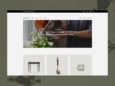 Décor Home art artisan clean design ecommerce green homepage modern simple ui ux woocommerce wordpress