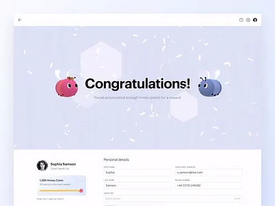 Congratulations! 🐝 3d animation banner bee c4d character cinema 4d confetti notification particles