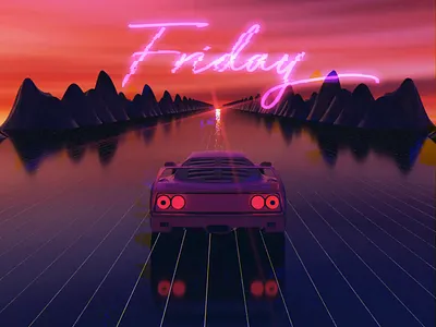 Happy Friday! 3d 3dsmax aftereffects animation cinema4d friday octanerender retrowave vapor vaporwave