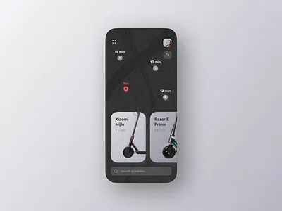 Scooter Rent App Concept app clean concept dark ui minimal mobile rent scooter ux