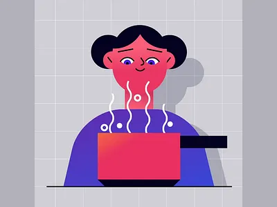 Cooking 2d animation art character design flat illustration motion rig rubberhose vector