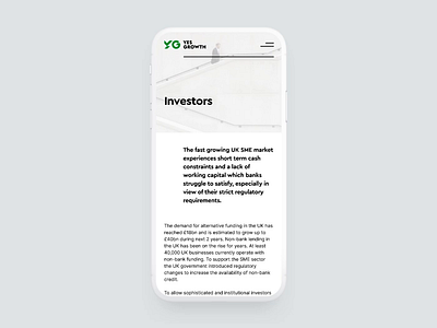 Yes Growth mobile business fund growth investments mobile mobile ui phone ui ui design uiux web
