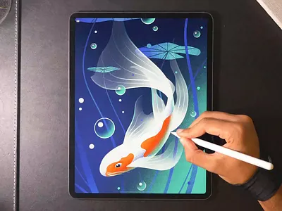 Koi Wallpaper drawing illustration