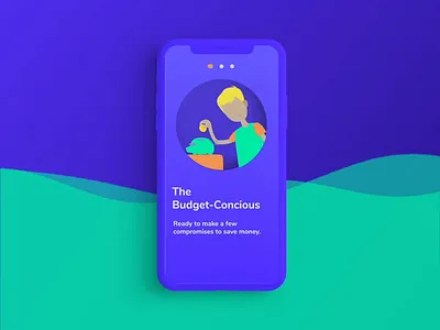 Green profile selection app design illustration motion design