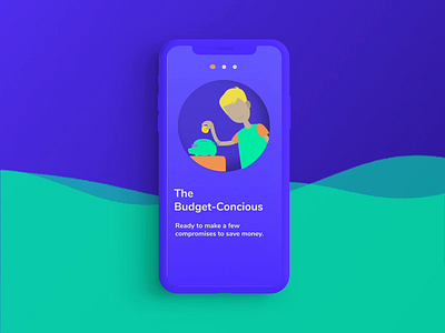 Green profile selection app design illustration motion design