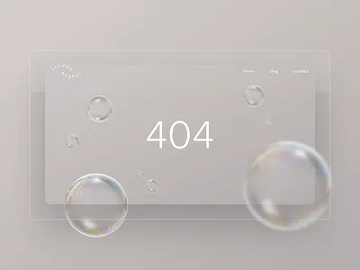 Daily UI 008 – Abstract 404 page 404 animation bubbles clean daily ui 008 dailyui design error figma interaction landing page minimal minimalism motion principle simple ui web design webflow