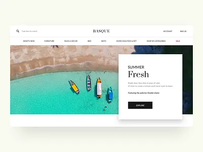 Basque animation beach colors ecommerce interaction interaction design minimal summer ui uidesign ux webdesign