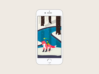 Frozen Winter android app store elf forest fox game game art game artist game design game designer google play ice illustration ios lake mobile nature reflection tree wisp