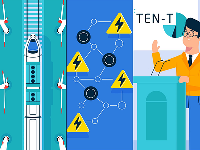 VASAB 2d after effects character conference cooperation electricity explainer government illustration mobility motion graphics non profit panic studio speech talk train transportation