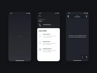 Neuralink app brain computer interface dark design education health ios mobile motion neuralink product design ui ux
