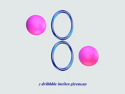 2 dribbble Invites 3d 3dart c4d cinema4d design draft graphicdesign illustration invite invites invites giveaway