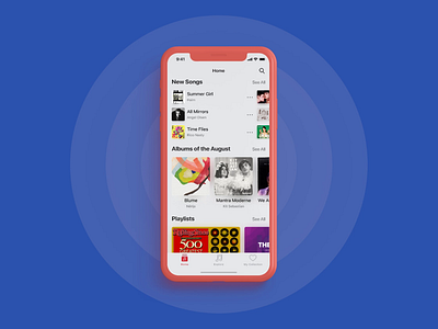 Music App | Home page and Feed animation clean ui concept feed mobile app mobile app design music music app music app ui principle scroll ui