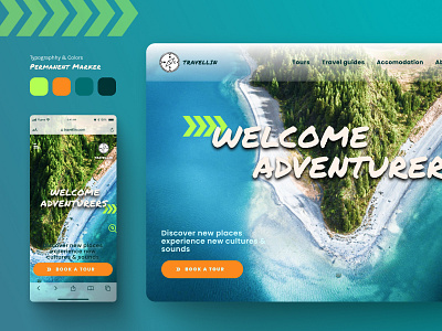 Travel & Tours | Landing page adventure app design design kit e commerce figma ios lander landing page mobile app tours travel turquoise ui design ux design web design website